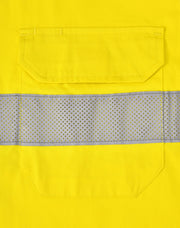 Hi Vis Cool-Breeze Closed Front L/S Shirt (Perforated Tape)