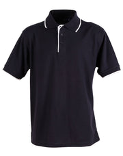 Mens S/L pique polo contrast