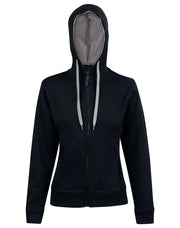 Ladies' Full Zip Contrast Fleece Hoodie