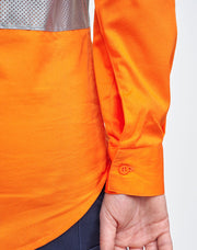 Hi Vis Cool-Breeze Closed Front L/S Shirt (Perforated Tape)
