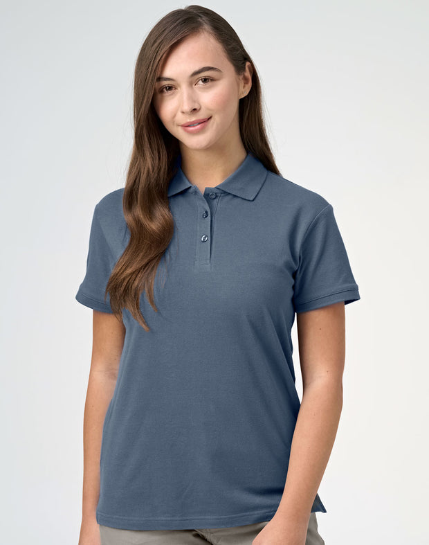 ladies cotton stretch polo