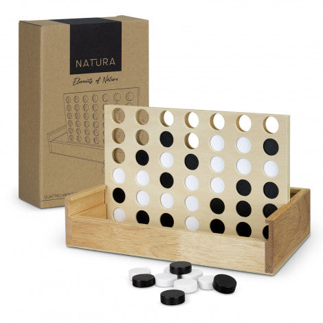 NATURA Quattro Wooden Four-in-a-Row Game