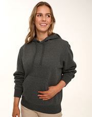 Adult's Close Front Contrast Fleecy Hoodie