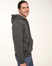 Adult's Close Front Contrast Fleecy Hoodie