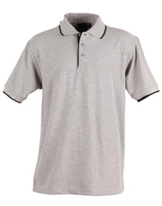Mens S/L pique polo contrast