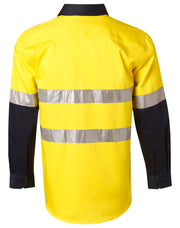 Men's Hi-Vis Cotton Twill L/S Safety Shirt (3M tape)