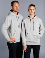 Adult's Close Front Contrast Fleecy Hoodie