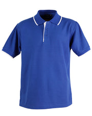 Mens S/L pique polo contrast