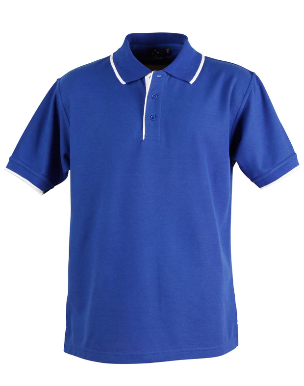 Mens S/L pique polo contrast