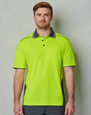 Hi-Vis Bamboo Charcoal Vented S/S Polo