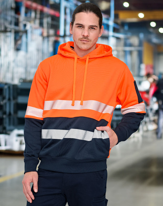 Hi-Vis Two Tone Safety Hoodie With Segmented Tapes