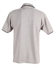 Mens S/L pique polo contrast