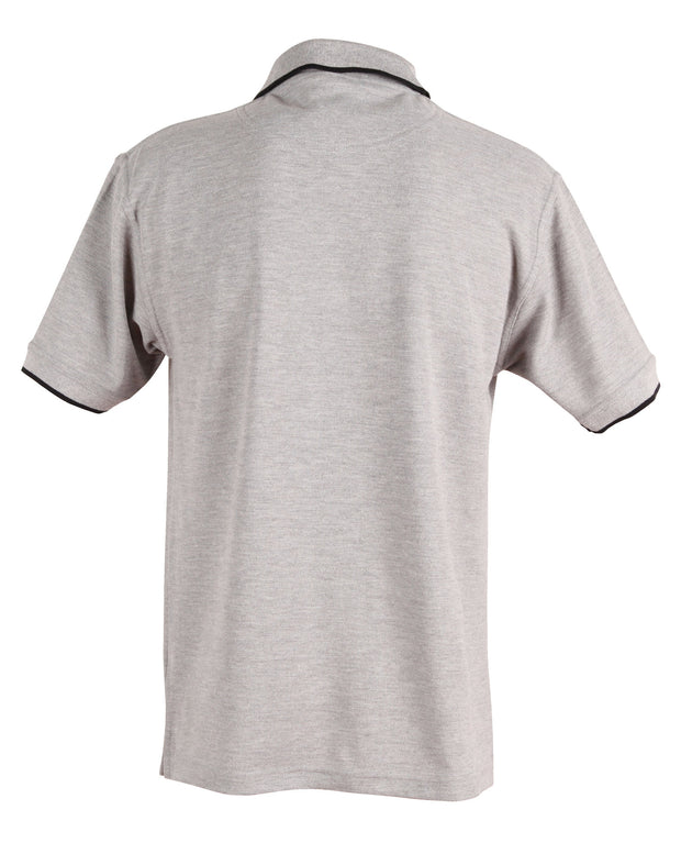 Mens S/L pique polo contrast