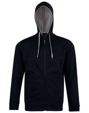 Men's Full Zip Contrast Fleece Hoodie