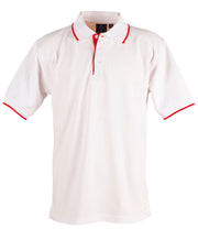 Mens S/L pique polo contrast