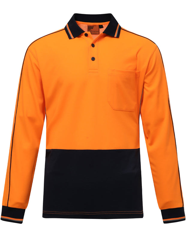 Hi-Vis Sustainable Cool-Breeze Truedry Safety L/S Polo