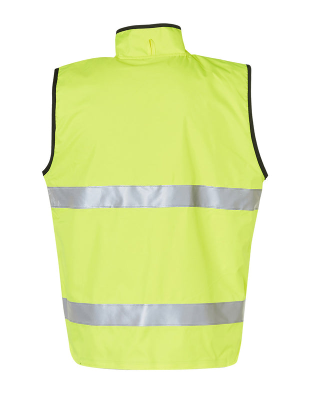 Hi-Vis Reversible Mandarine Collar Safety Vest With 3M Tapes