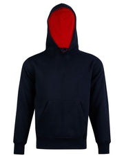 Kids' Close Front Contrast Fleecy Hoodie