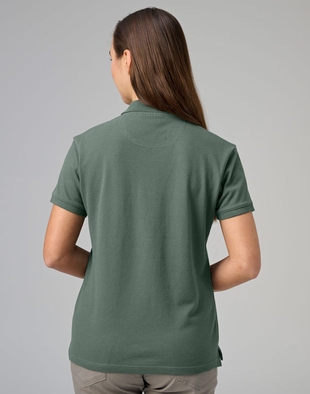ladies cotton stretch polo