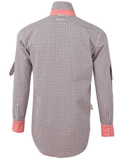 Men's Gingham Check Roll-up L/S Shirt