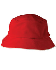 Pique mesh with sandwich trim bucket hat