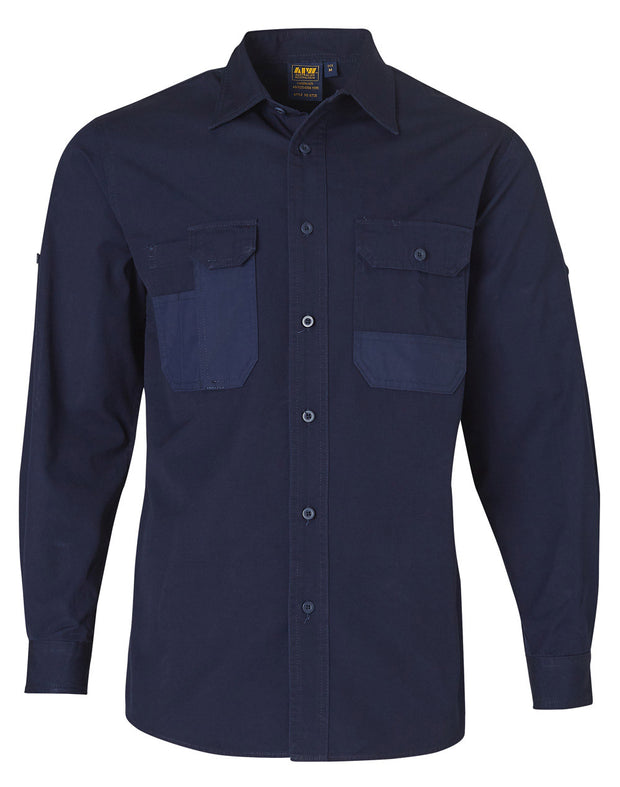 Fine Duck Weave Dura-Wear Long Sleeve Work Shirt