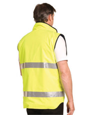 Hi-Vis Reversible Mandarine Collar Safety Vest With 3M Tapes