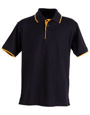 Mens S/L pique polo contrast