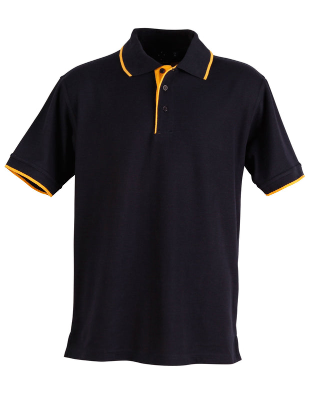 Mens S/L pique polo contrast