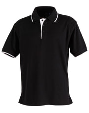 Mens S/L pique polo contrast