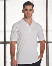 mens tight pique knit S/S polo