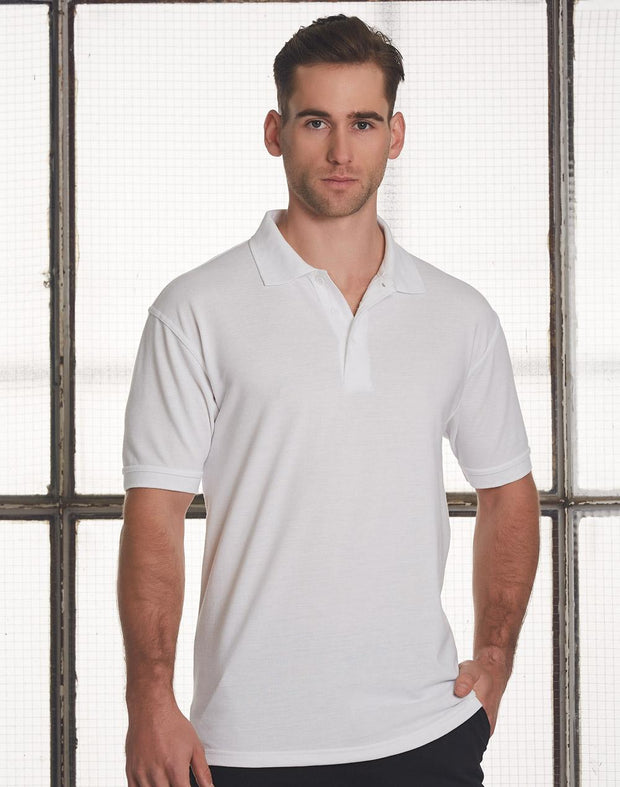 mens tight pique knit S/S polo