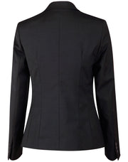 Ladies' Wool Blend Stretch One Button Cropped Jacket