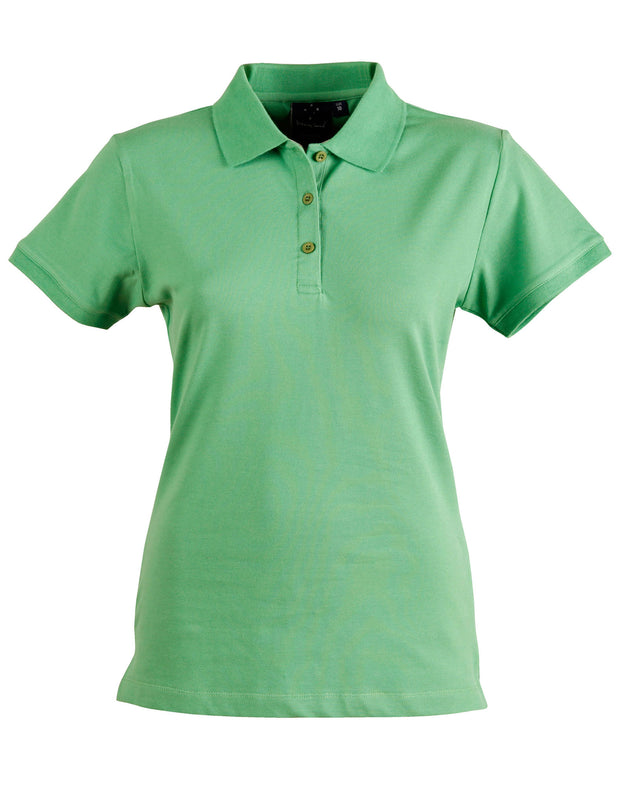 ladies cotton stretch polo