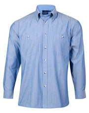 Mens w/f chambray shirt L/S