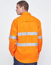 Hi Vis Cool-Breeze Closed Front L/S Shirt (Perforated Tape)