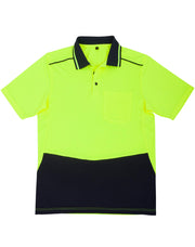 Unisex Hi-Vis Bamboo Charcoal S/S Polo