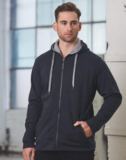 Men's Full Zip Contrast Fleece Hoodie