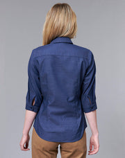 Ladies' Pin Dot Stretch 3/4 Sleeve Shirt