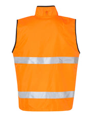 Hi-Vis Reversible Mandarine Collar Safety Vest With 3M Tapes