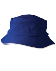 Pique mesh with sandwich trim bucket hat