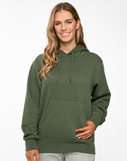 Adult's Close Front Contrast Fleecy Hoodie