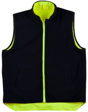 Hi-Vis Reversible Mandarine Collar Safety Vest With 3M Tapes