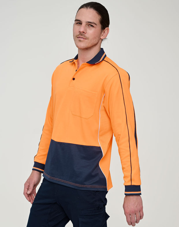 Hi-Vis Sustainable Cool-Breeze Truedry Safety L/S Polo
