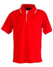 Mens S/L pique polo contrast