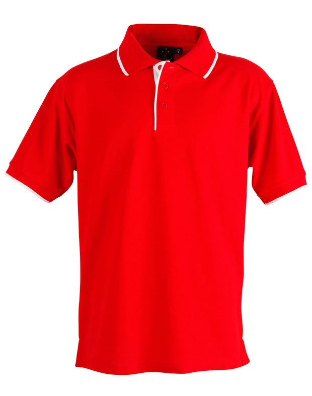 Mens S/L pique polo contrast
