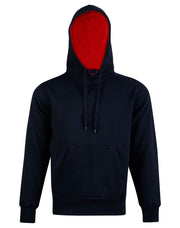 Adult's Close Front Contrast Fleecy Hoodie