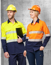 Hi-Vis Cool-Breeze Safety L/S Shirt (Segmented Tape)