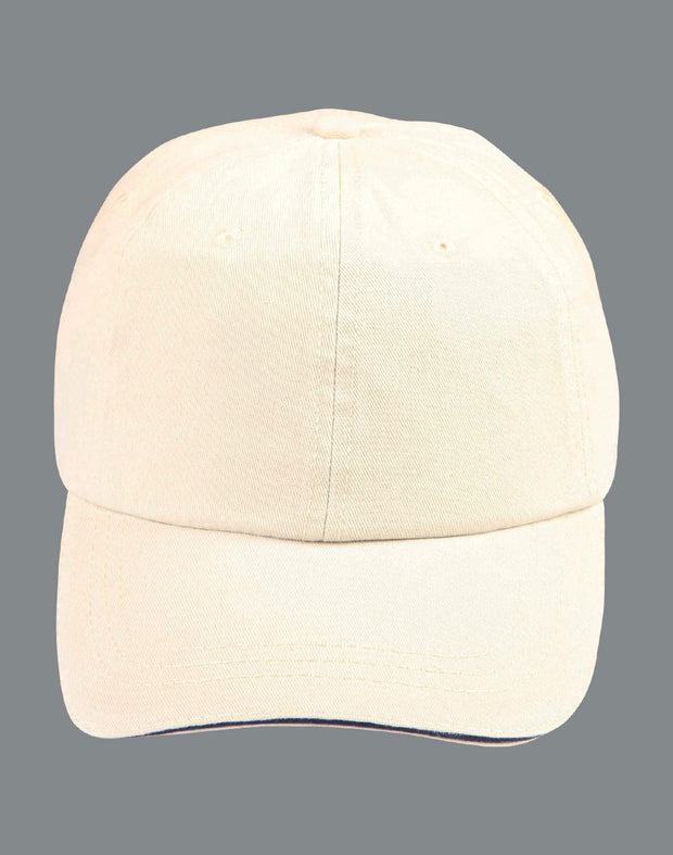 Washed polo cotton unstructured cap sandwich cap