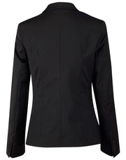 Ladies' Wool Blend Stretch One Button Cropped Jacket